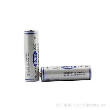 Rechargeable AA NiMH Batteries with 2,800mAh Nominal Capacity and 1.2V Nominal Voltage